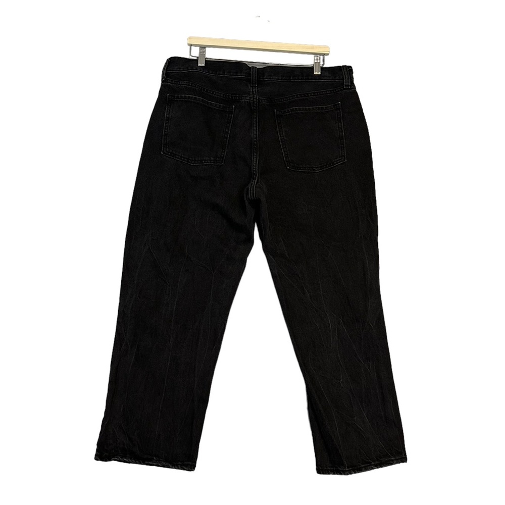 Old Navy | High Rise Slouchy Straight Jeans Black Button Fly Size 16‎ - Picture 5 of 13